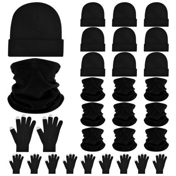 30 Pieces Winter Beanies Gloves Neck Warmers Set, ...