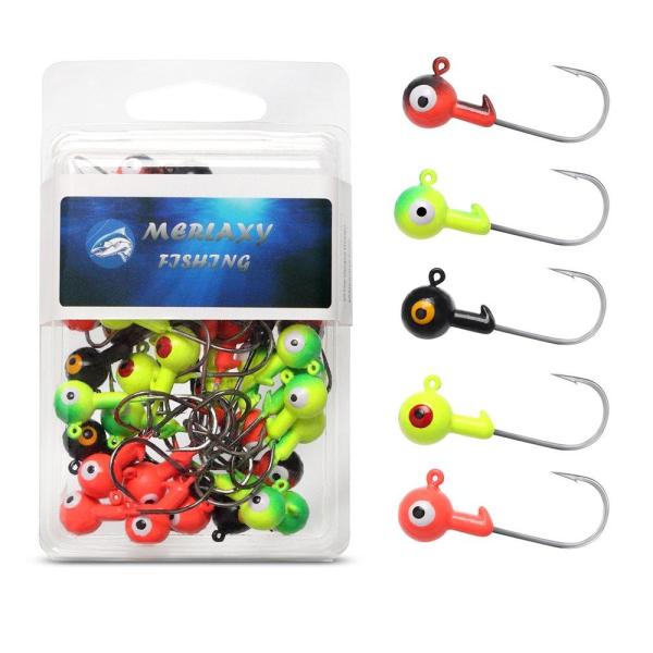 釣りルアージグヘッドwith Double Eyeボールヘッド、シャープ釣りフックfor Bass ...