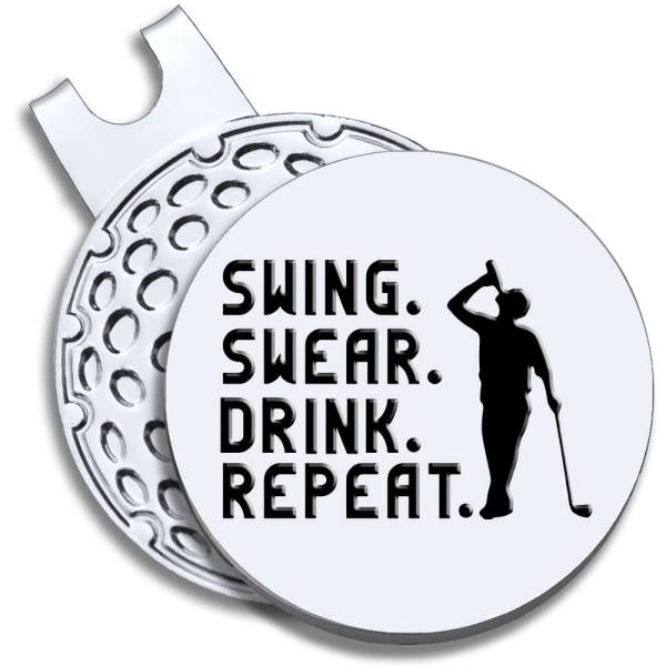 GEYGIE Swing Swear Repeat Golf Ball Marker with Ma...