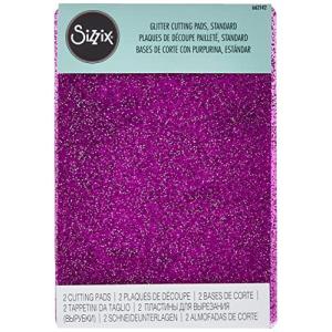 Sizzix Big Shot Cutting Pads 1 Pair-Purple W/Silver Glitter -662142の商品画像