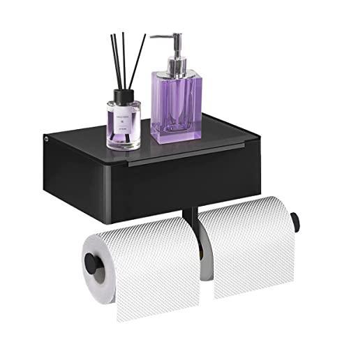 Toilet Paper Holder with Shelf, Tissue Holder Pape...