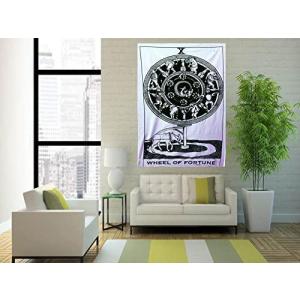 World Wide Kart Wheel Of Fortune Poster Old Tarot Card Tapestry Dragon Tapeの商品画像