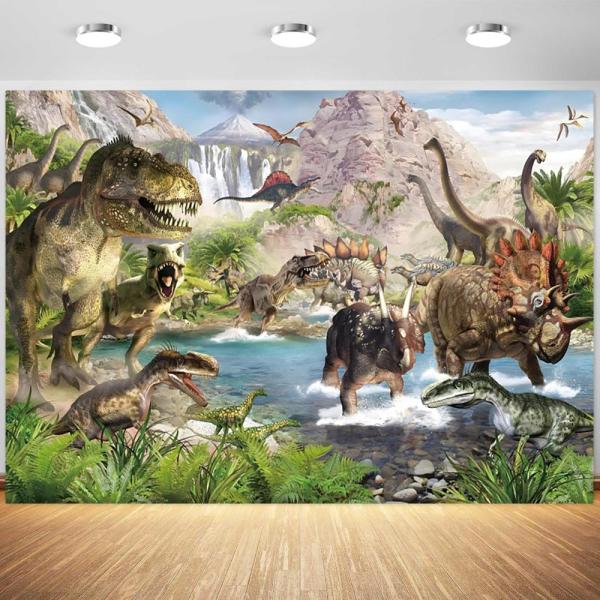 8x6ft Dinosaur Backdrop Jungle Dinosaur Party Anci...