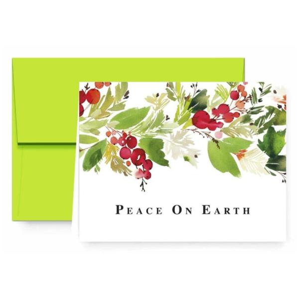 Paper Frenzy Peace on Earth ガーランド クリスマスカードと封筒 - 25...