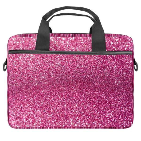 Pink Rosy Glitter Effect Laptop Shoulder Bag Slim ...