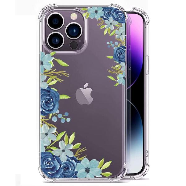 Yoyamo iPhone 14 Proクリアケース、花柄の背景パターン iPhone 14 Pro...