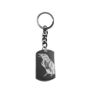 Hat Shark Raven Bird Crow - Metal Ring Key Chain K...