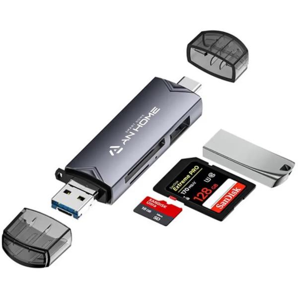 AnHome SDカードリーダー 6イン1 OTGコネクター USB 3.0/USB C/Micro...