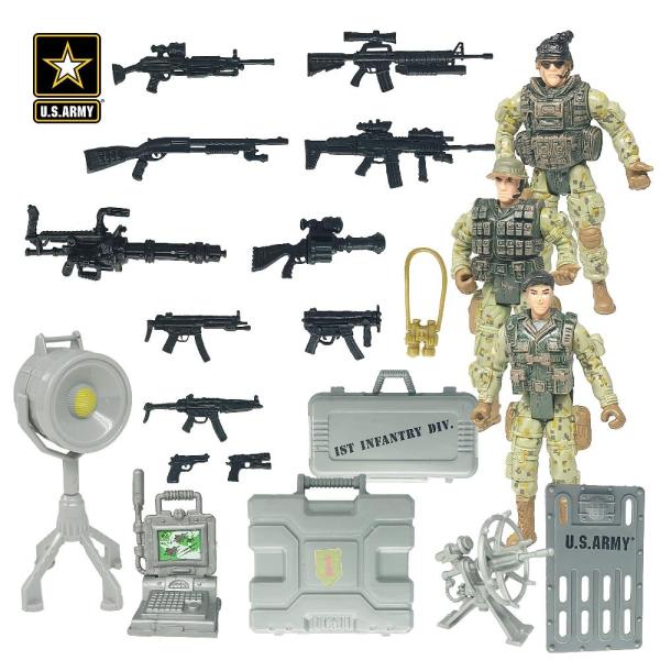 United States Army Recon Platoon Playset with 3 Mi...