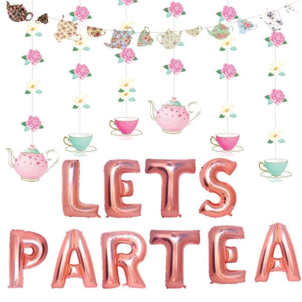Mity rain Tea Party Decorations - LETS PAR TEA Alu...