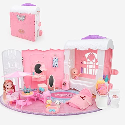 deAO Doll House Portable Dreamhouse for Girls, Tra...