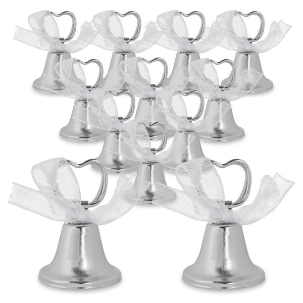 Silver Bell Place Card Holders for Table Numbers, ...