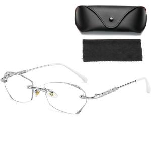 Nukupuns Womens Diamond Rimless Anti-Blue Light Pr...