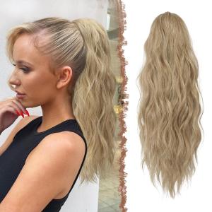 FESHFEN Ponytail Extensions, Drawstring Ponytails Hair Extension Blonde & A