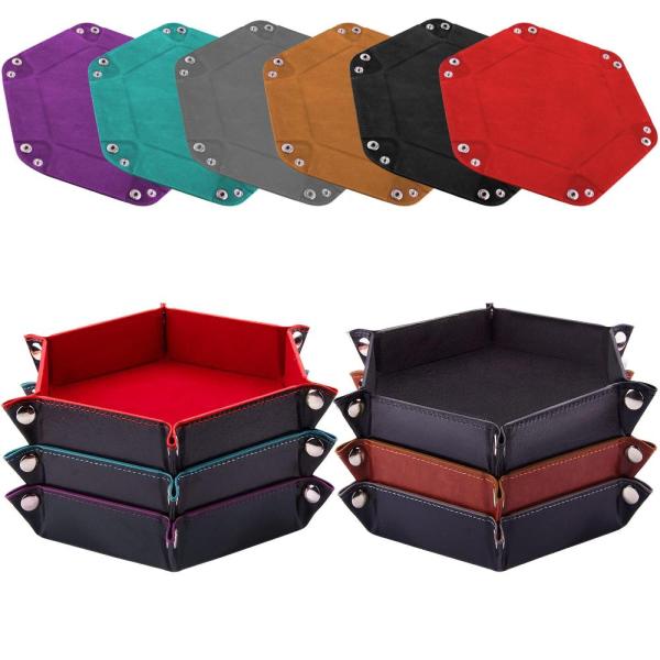SIQUK 6 Pieces Dice Tray Hexagon Dice Rolling Hold...