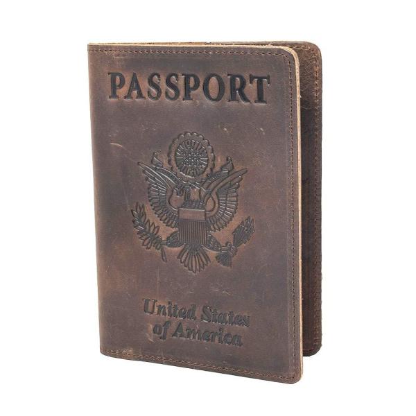 RFID Blocking Passport Holder Travel Wallet - Genu...