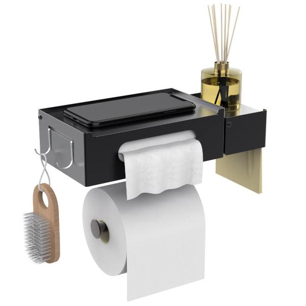 Toilet Paper Holder with Shelf Bathroom Toilet Pap...