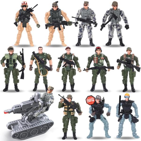 LovesTown 13PCS Military Action Figures, Army Men ...