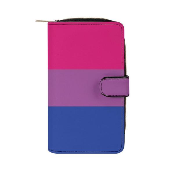 Bisexual Pride Flag PU Leather Womens Wallet Large...