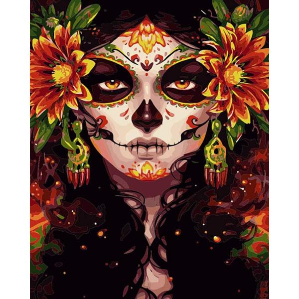 Day of the Dead 絵画 伝統的な祭り メキシコアート デジタルペイント 数字キット 大...