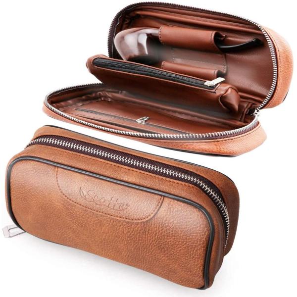 Scotte PU Leather Tobacco Smoking Wood Pipe Pouch ...