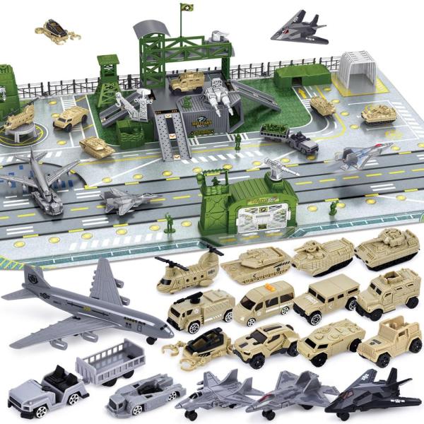 LovesTown 38PCS Military Base Toy Set, Army Toys f...