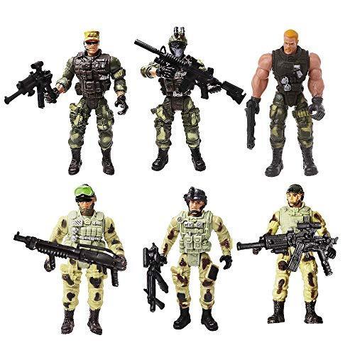 Lynkaye 6 Pcs Soldier Action Figure Toy Army Men w...
