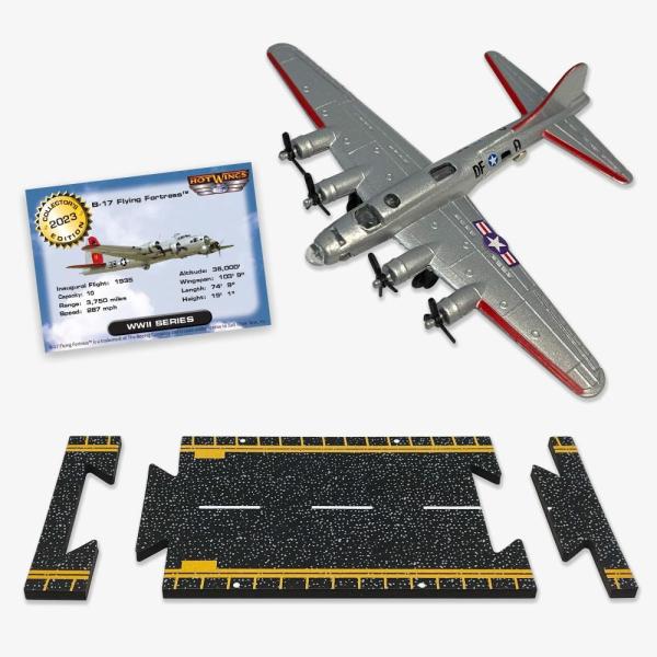 Hot Wings Planes B-17 フライングフォートレスジェット(シルバー) 接続可能な滑...