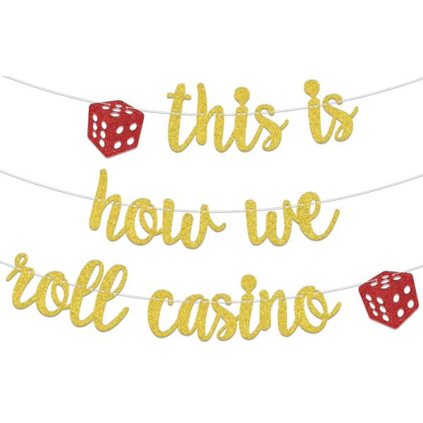 This Is How We Roll Casino バナー ラスベガスシャワーパーティーデコレーシ...