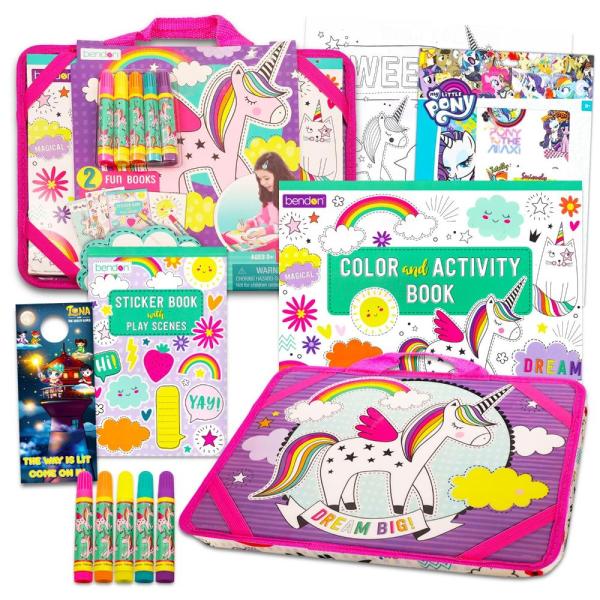 Unicorn Lap Desk Activity Set for Girls, Kids - Un...