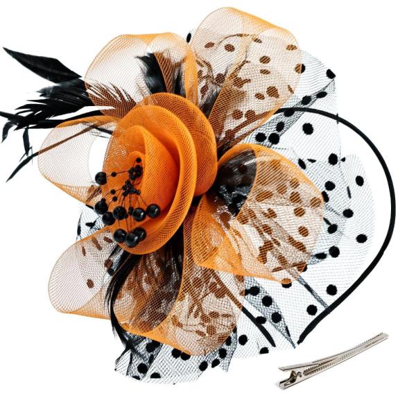 SendyFeather Fascinators Hat Flower Mesh Ribbons F...