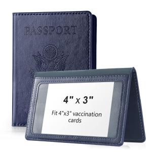 パスポートワクチンカードホルダーコンボ, ダークブルー,｜joyfullab