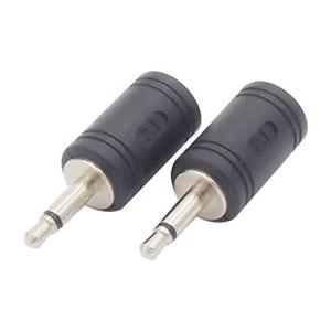 オーディオファン アダプタプラグ変換 2点セット 内径2.1mmメス - 3.5mmミニプラグ モノラル オス 変換アダプタ