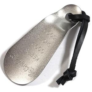 SAMTIAS 携帯 靴べら 真鍮 金属 ハンド シューホーン つや消し シルバー