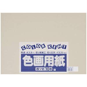 大王製紙 画用紙 再生 色画用紙 四ツ切サイズ 10枚入 あかるいはいいろ