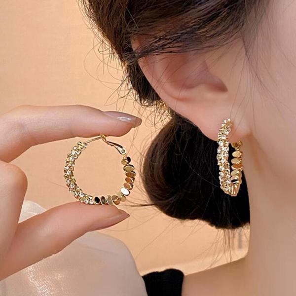 ピアス レディース フープピアス 可愛い おしゃれ キラキラ キュービックジルコニア ストーン フー...