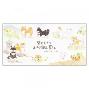 柴犬 一筆箋 わんころび 柴犬 横書き 和紙 エヌビー社 犬雑貨