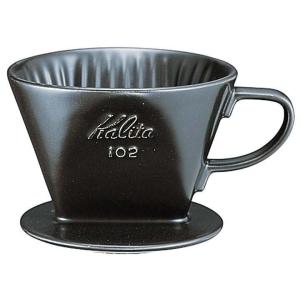 カリタ コーヒー ドリップ 陶器製コーヒードリッパー 102-ロトブラック 02005｜joylight