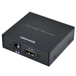 HDMIスプリッタ2ポートメタル ブラック GH-HSPC2-BK グリーンハウス