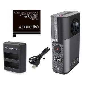 360°アクションカメラ Wunder360 S1 ブラック＋バッテリー セット  Wunder360 (D)｜joylight