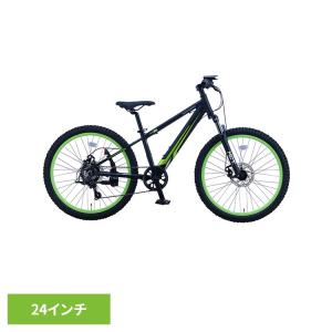 自転車 子供用 24インチ アルミ サスペンションフォーク (完成車)Kawasaki 24インチ ジュニアマウンテンバイク フラットブラック KASP247 (代引不可) (TD)