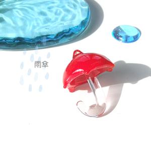 ガラス細工 ミニチュアガラス　梅雨　雨の日　傘　梅雨時　　　　　梅雨時に雨傘　赤｜joyluckstore