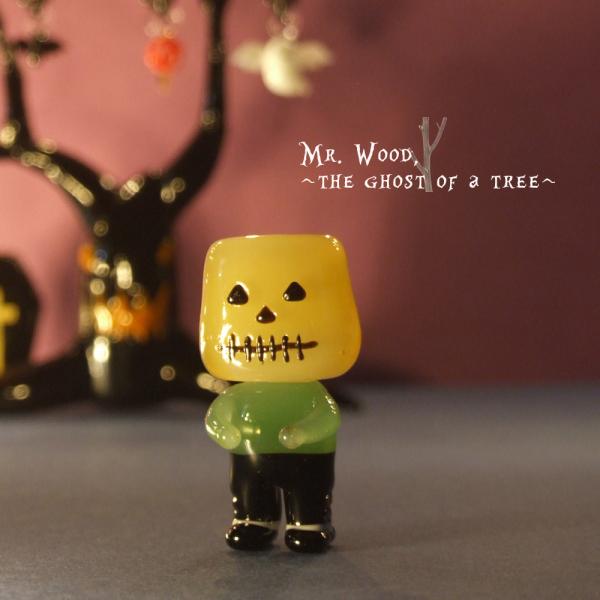 ガラス細工　ハロウィン　ウッド　樹霊　ゴースト　　樹霊・ウッド君