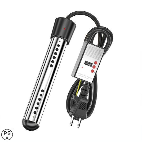 投げ込みヒーター 電気給湯器 1500W携帯湯沸かし器 110V液浸ヒーター 浸水給湯器 風呂 バケ...