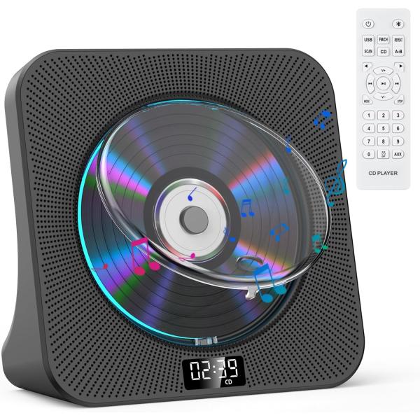 デスクCDプレーヤー スピーカー ラジカセ CD/Bluetooth/FM USB 音楽鑑賞/語学学...