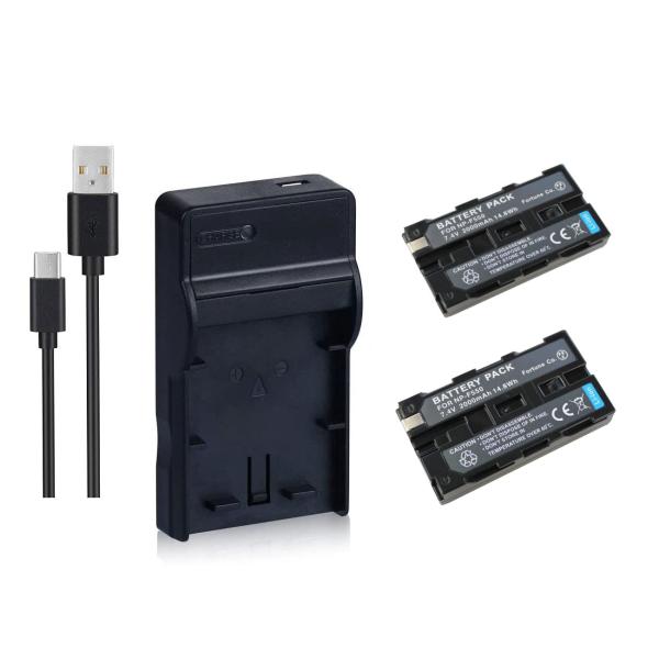 USB充電器 と バッテリー2個セット DC01 と Sony NP-F570 NP-F550互換