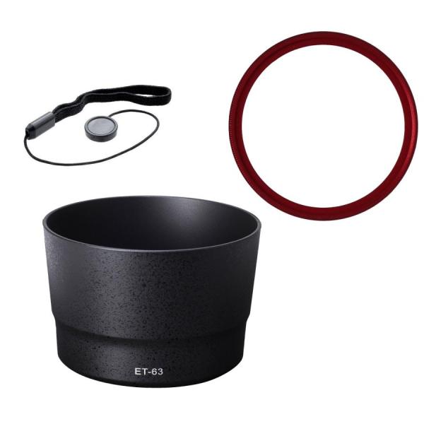 3点セット ET-63 互換 EF-S55-250mm F4-5.6 IS STM対応 レンズフード...