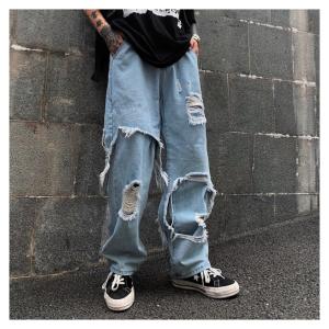 ☆デニムパンツ☆ 韓国 ワイド ストリート リメイク ダメージ | tspea.org
