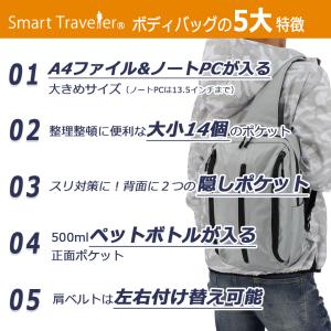 ボディバッグ ショルダーバッグ A4サイズ 対...の詳細画像2