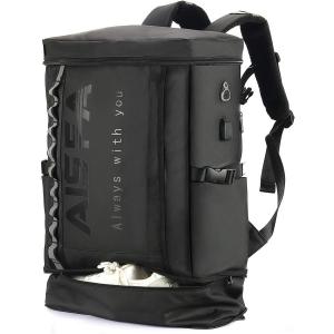 スクエア リュックサック 防水15.6インチ PC ビジネスリュック ラッUSB充電ポート付き 30L アウトドア旅行 多機能通気性 AIS-A381-X